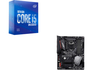 Intel Core i5-10600KF - Core i5 10th Gen Comet Lake 6-Core 4.1 GHz LGA 1200 125W Desktop Processor - BX8070110600KF and GIGABYTE Z490 AORUS ELITE LGA 1200 Intel Z490 ATX Motherboard with Dual M.2 SATA 6Gb/s USB 3.2 Gen 2 2.5 GbE LAN