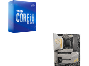 Intel Core i9-10900K - Core i9 10th Gen Comet Lake 10-Core 3.7 GHz LGA 1200 125W Intel UHD Graphics 630 Desktop Processor - BX8070110900K and MSI MEG Z590 ACE GOLD EDITION LGA 1200 Intel Z590 SATA 6Gb/s ATX Intel Motherboard
