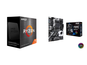 AMD Ryzen 7 5700X - Ryzen 7 5000 Series 8-Core Socket AM4 65W Desktop Processor - 100-100000926WOF and ASUS Prime X570-P Ryzen 3 AM4 with PCIe Gen4 Dual M.2 HDMI SATA 6Gb/s USB 3.2 Gen 2 ATX Motherboard