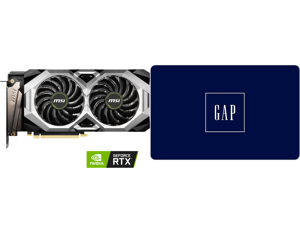 MSI Ventus GeForce RTX 2060 Video Card RTX 2060 VENTUS GP 12G OC and GAP $25 Gift Card (Email Delivery)