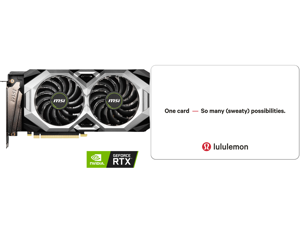MSI Ventus GeForce RTX 2060 Video Card RTX 2060 VENTUS GP 12G OC and Lululemon $25 Gift Card (Email Delivery)