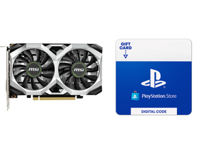 MSI Ventus GeForce GTX 1650 Video Card GTX 1650 D6 VENTUS XS and PlayStation Store $25 Gift Card (Email Delivery)
