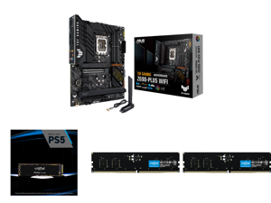 ASUS TUF GAMING Z690-PLUS WIFI LGA 1700 DDR5 ATX Intel Motherboard and Crucial P5 Plus M.2 2280 1TB PCI-Express 4.0 x4 NVMe 3D NAND Internal Solid State Drive (SSD) CT1000P5PSSD8 and 2 x Crucial 16GB 288-Pin PC RAM DDR5 4800 (PC5 38400) Des