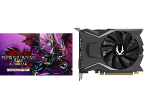 Monster Hunter Rise: Sunbreak Deluxe Edition - PC [Online Game Code] and ZOTAC GAMING GeForce GTX 1650 OC 4GB GDDR6 128-bit Gaming Graphics Card Super Compact ZT-T16520F-10L
