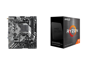 ASRock A320M/AC AM4 AMD A320 SATA 6Gb/s Micro ATX AMD Motherboard and AMD Ryzen 7 5700X - Ryzen 7 5000 Series 8-Core Socket AM4 65W Desktop Processor - 100-100000926WOF