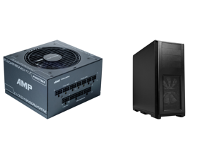 Phanteks AMP Series 650W 80PLUS Gold ATX Power Supply Fully Modular Hybrid Mode Silent fan Revolt PRO LINK Certified and Phanteks Enthoo Pro series PH-ES614PC_BK Black Steel / Plastic ATX Full Tower Computer Case (non-power supply cover)