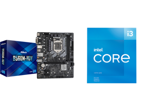 ASRock B560M-HDV LGA 1200 Micro ATX Intel Motherboard and Intel Core i3-10105F - Core i3 10th Gen Comet Lake Quad-Core 3.7 GHz LGA 1200 65W Desktop Processor - BX8070110105F