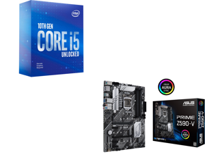 Intel Core i5-10600KF - Core i5 10th Gen Comet Lake 6-Core 4.1 GHz LGA 1200 125W Desktop Processor - BX8070110600KF and ASUS PRIME Z590-V LGA 1200 Intel Z590 SATA 6Gb/s ATX Intel Motherboard