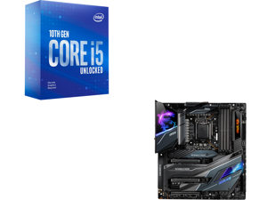 Intel Core i5-10600KF - Core i5 10th Gen Comet Lake 6-Core 4.1 GHz LGA 1200 125W Desktop Processor - BX8070110600KF and MSI MEG Z490 GODLIKE LGA 1200 Intel Z490 SATA 6Gb/s Extended ATX Intel Motherboard