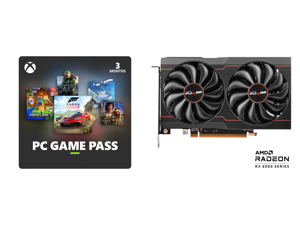 PC Game Pass (100+ PC Games All You Can Play) 3 Month US Region [Digital Code] and SAPPHIRE PULSE Radeon RX 6500 XT Video Card 11314-01-20G