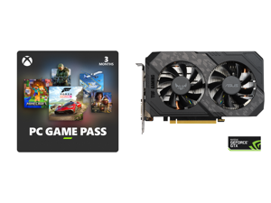 PC Game Pass (100+ PC Games All You Can Play) 3 Month US Region [Digital Code] and ASUS TUF Gaming GeForce GTX 1660 Ti EVO OC Edition 6GB GDDR6 PCI Express 3.0 Video Card TUF-GTX1660TI-O6G-EVO-GAMING