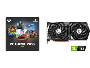 PC Game Pass (100+ PC Games All You Can Play) 3 Month US Region [Digital Code] and MSI Gaming GeForce RTX 3050 Video Card RTX 3050 Gaming X 8G