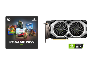 PC Game Pass (100+ PC Games All You Can Play) 3 Month US Region [Digital Code] and MSI Ventus GeForce RTX 2060 Video Card RTX 2060 VENTUS GP 12G OC