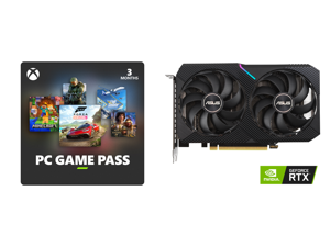 PC Game Pass (100+ PC Games All You Can Play) 3 Month US Region [Digital Code] and ASUS Dual GeForce RTX 3050 Video Card DUAL-RTX3050-O8G