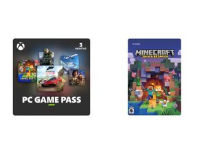PC Game Pass (100+ PC Games All You Can Play) 3 Month US Region [Digital Code] and Minecraft Java Bedrock Edition Windows 10 [Digital Code]