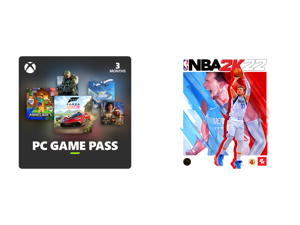 PC Game Pass (100+ PC Games All You Can Play) 3 Month US Region [Digital Code] and NBA 2K22 for PC [Steam Game Code]
