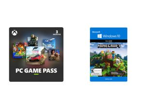PC Game Pass (100+ PC Games All You Can Play) 3 Month US Region [Digital Code] and Minecraft Windows 10 Starter Collection [Digital Code]