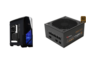 Rosewill NAUTILUS ATX Mid-Tower Gaming PC Computer Case Supports: 240mm Liquid Cooler 380mm VGA Card 3 Pre-installed Fans Steel Airflow Mesh Side Panel Window and Rosewill HIVE Series HIVE-550S 550W Fully Modular Power Supply 80 PLUS BRONZE