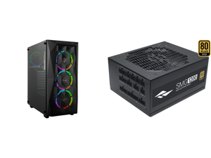 Rosewill SPECTRA X ATX Mid-Tower Gaming PC Computer Case Supports 240mm 360mm Liquid Coolers 4 Dual-Ring RGB LED Fans Steel Airflow Mesh Tempered Glass LED Mode Control and Rosewill SMG Series SMG1200 1200W Fully Modular Power Supply 80 PLU