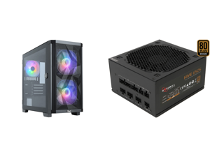 Rosewill SPECTRA C101 Micro-ATX Mini Tower Gaming PC Computer Case Supports 280mm Liquid Coolers 3 Pre-installed ARGB Fans with PSU Shroud Mount Option Steel Airflow Mesh Tempered Glass and Rosewill HIVE Series HIVE-650S 650W Fully Modular