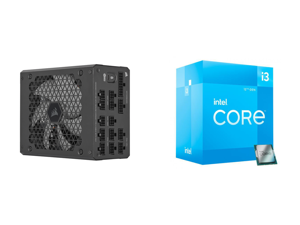 CORSAIR HX1000i CP-9020214-NA 1000 W Power Supply and Intel Core i3-12100 - Core i3 12th Gen Alder Lake Quad-Core 3.3 GHz LGA 1700 Processor 60W Intel UHD Graphics 730 Desktop Processor - BX8071512100