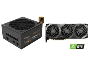 Rosewill HIVE Series HIVE-550S 550W Fully Modular Power Supply 80 PLUS BRONZE Certified Single +12V Rail SLI CrossFire Ready Black and MSI Ventus GeForce RTX 3090 Video Card RTX 3090 VENTUS 3X 24G OC