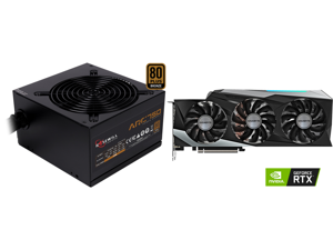 Rosewill ARC Series ARC 750 750W Non-Modular Power Supply 80 PLUS BRONZE Certified Single +12V Rail SLI CrossFire Ready Black and GIGABYTE Gaming GeForce RTX 3080 Ti Video Card GV-N308TGAMING OC-12GD