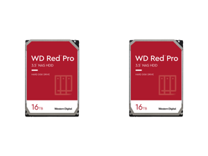2 x WD Red Pro WD161KFGX 16TB 7200 RPM 512MB Cache SATA 6.0Gb/s 3.5" Internal Hard Drive