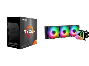 AMD Ryzen 7 5700X - Ryzen 7 5000 Series 8-Core Socket AM4 65W Desktop Processor - 100-100000926WOF and MSI MAG CORELIQUID C360 Water Cooler AM5 Compatible
