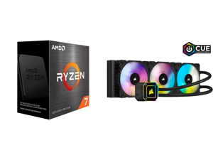 AMD Ryzen 7 5700X - Ryzen 7 5000 Series 8-Core Socket AM4 65W Desktop Processor - 100-100000926WOF and CORSAIR iCUE H150i ELITE CAPELLIX Liquid CPU Cooler CW-9060048-WW LGA 1700 Compatible