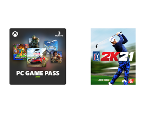PC Game Pass (100+ PC Games All You Can Play) 3 Month US Region [Digital Code] and PGA TOUR 2K21 for PC [Steam Online Game Code]