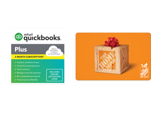 QuickBooks Online Plus - 5 Users / 3 Month - New Subscriber Only [Digital Delivery] and The Home Depot $50 Gift Card (Email Delivery)
