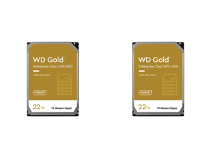 2 x WD Gold WD221KRYZ 22TB 7200 RPM 512MB Cache SATA 6.0Gb/s 3.5" Internal Hard Drive