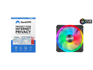 NordVPN Internet Privacy for Windows/MacOS/Android/iOS - 6 Devices 12 month VPN Subscription and CORSAIR QL Series iCUE QL140 RGB 140mm RGB LED Fan Single Pack CO-9050099-WW