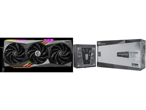 MSI Gaming (MSI) GeForce RTX 4090 24GB GDDR6X PCI Express 4.0 Video Card RTX 4090 GAMING X TRIO 24G and Seasonic PRIME TX-1000 1000W 80+ Titanium Full Modular Fan Control in Fanless Silent and Cooling Mode 12 Year Warranty Perfect Power Sup