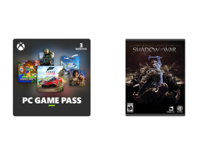 PC Game Pass (100+ PC Games All You Can Play) 3 Month US Region [Digital Code] and Middle Earth: Shadow of War - Standard Edition [PC Online Game Code]