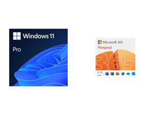 Microsoft Windows 11 Pro 64-bit DVD and Microsoft 365 Personal | 12-Month Subscription 1 person | Premium Office apps | 1TB OneDrive cloud storage | PC/Mac Download