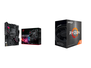 ASUS ROG Strix B550-F Gaming AMD AM4 Zen 3 Ryzen 5000 3rd Gen Ryzen ATX Gaming Motherboard (PCIe 4.0 2.5Gb LAN BIOS Flashback HDMI 2.1 Addressable Gen 2 RGB Header and Aura Sync) and AMD Ryzen 5 5500 - Ryzen 5 5000 Series 6-Core Socket AM4