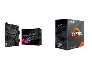 ASUS ROG Strix B550-F Gaming AMD AM4 Zen 3 Ryzen 5000 3rd Gen Ryzen ATX Gaming Motherboard (PCIe 4.0 2.5Gb LAN BIOS Flashback HDMI 2.1 Addressable Gen 2 RGB Header and Aura Sync) and AMD Ryzen 5 4600G - Ryzen 5 4000 G-Series Renoir (Zen 2)