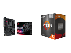 ASUS ROG Strix B550-F Gaming AMD AM4 Zen 3 Ryzen 5000 3rd Gen Ryzen ATX Gaming Motherboard (PCIe 4.0 2.5Gb LAN BIOS Flashback HDMI 2.1 Addressable Gen 2 RGB Header and Aura Sync) and AMD Ryzen 5 5600G - Ryzen 5 5000 G-Series Cezanne (Zen 3)