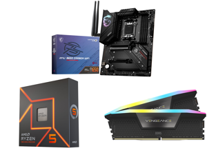 AMD Ryzen 5 7600X - 6-Core 4.7 GHz Desktop Processor and MSI MPG B650 CARBON WIFI AM5 AMD B650 SATA 6Gb/s DDR5 Ryzen 7000 ATX Motherboard and CORSAIR Vengeance RGB 32GB (2 x 16GB)  DDR5 6000 (PC5 48000) Desktop Memory