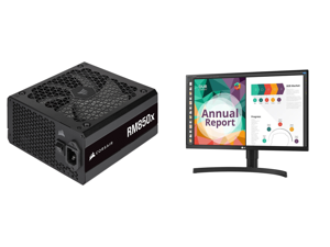 CORSAIR RMx Series (2021) RM850x CP-9020200-NA 850 W Power Supply and LG Ultrawide 27BN85UN-B 27" 4K UHD Curved Screen LED Gaming LCD Monitor - 16:9 - Textured Black - 27" Class - In-plane Switching (IPS) Black Technology - 1.07 Billion Col