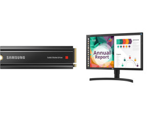 SAMSUNG 980 PRO Heatsink M.2 2280 2TB PCI-Express 4.0 x4 V6(12xL) V-NAND 3bit MLC Internal Solid State Drive (SSD) MZ-V8P2T0CW. A Perfect Fits for PS5/PC and LG Ultrawide 27BN85UN-B 27" 4K UHD Curved Screen LED Gaming LCD Monitor - 16:9 - T