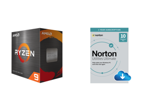AMD Ryzen 9 5950X - Ryzen 9 5000 Series Vermeer (Zen 3) 16-Core 3.4 GHz Socket AM4 105W None Integrated Graphics Desktop Processor - 100-100000059WOF and Norton Utilities Ultimate 2022 for up to 10 Devices - 1 Year - Download