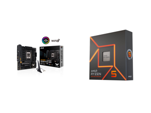ASUS TUF GAMING B650M-PLUS WIFI Socket AM5 (LGA 1718) Ryzen 7000 mATX gaming motherboard(14 power stages PCIe 5.0 M.2 support DDR5 memory 2.5 Gb Ethernet WiFi 6 USB4 support and Aura Sync) and AMD Ryzen 5 7600X - 6-Core 4.7 GHz - Socket AM5