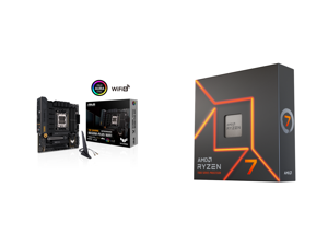 ASUS TUF GAMING B650M-PLUS WIFI Socket AM5 (LGA 1718) Ryzen 7000 mATX gaming motherboard(14 power stages PCIe 5.0 M.2 support DDR5 memory 2.5 Gb Ethernet WiFi 6 USB4 support and Aura Sync) and AMD Ryzen 7 7700 - Ryzen 7 7000 Series 8-Core S