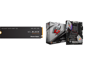 Western Digital WD_BLACK SN770 M.2 2280 2TB PCIe Gen4 16GT/s up to 4 Lanes Internal Solid State Drive (SSD) WDS200T3X0E and ASRock Phantom Gaming B550 PG VELOCITA AM4 ATX AMD Motherboard