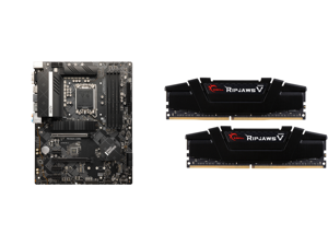 MSI PRO B660-A DDR4 LGA 1700 Intel B660 SATA 6Gb/s ATX Intel Motherboard and G.SKILL Ripjaws V Series 32GB (2 x 16GB) 288-Pin PC RAM DDR4 3200 (PC4 25600) Desktop Memory Model F4-3200C16D-32GVK