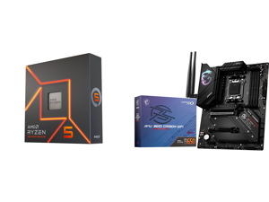 AMD Ryzen 5 7600X - 6-Core 4.7 GHz - Socket AM5 - 105W Desktop Processor (100-100000593WOF) and MSI MPG B650 CARBON WIFI AM5 AMD B650 SATA 6Gb/s DDR5 Ryzen 7000 ATX Motherboard