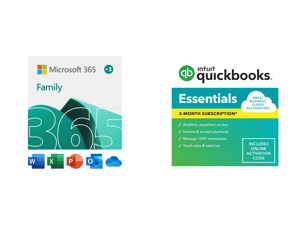 Microsoft Office 365 Family 15-Month Subscription (up to 6 people) + QuickBooks Online Essentials (3 Users / 3 Month)